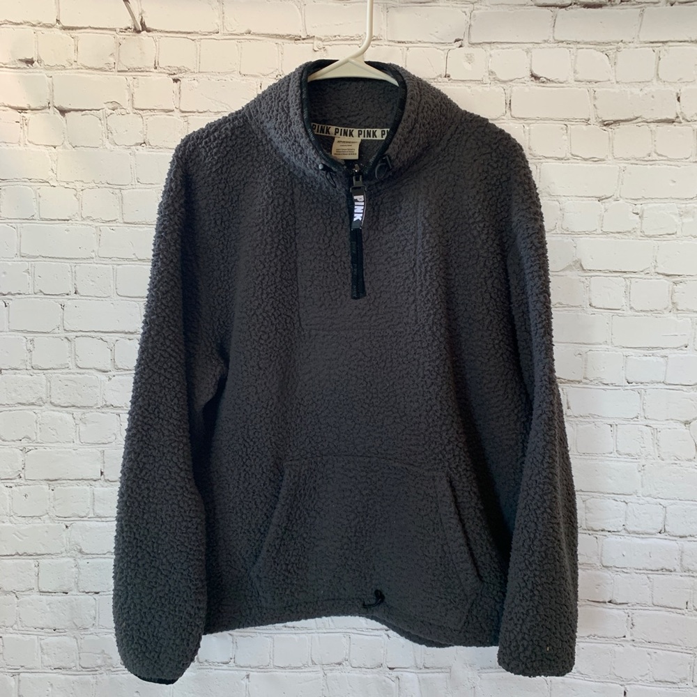 VS PINK Grey Sherpa Sweater